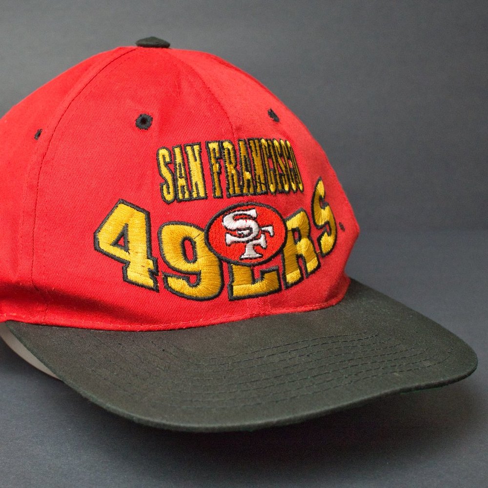 Vintage Sports Cap San Francisco 49ers Red with Embroidered Gold Lettering